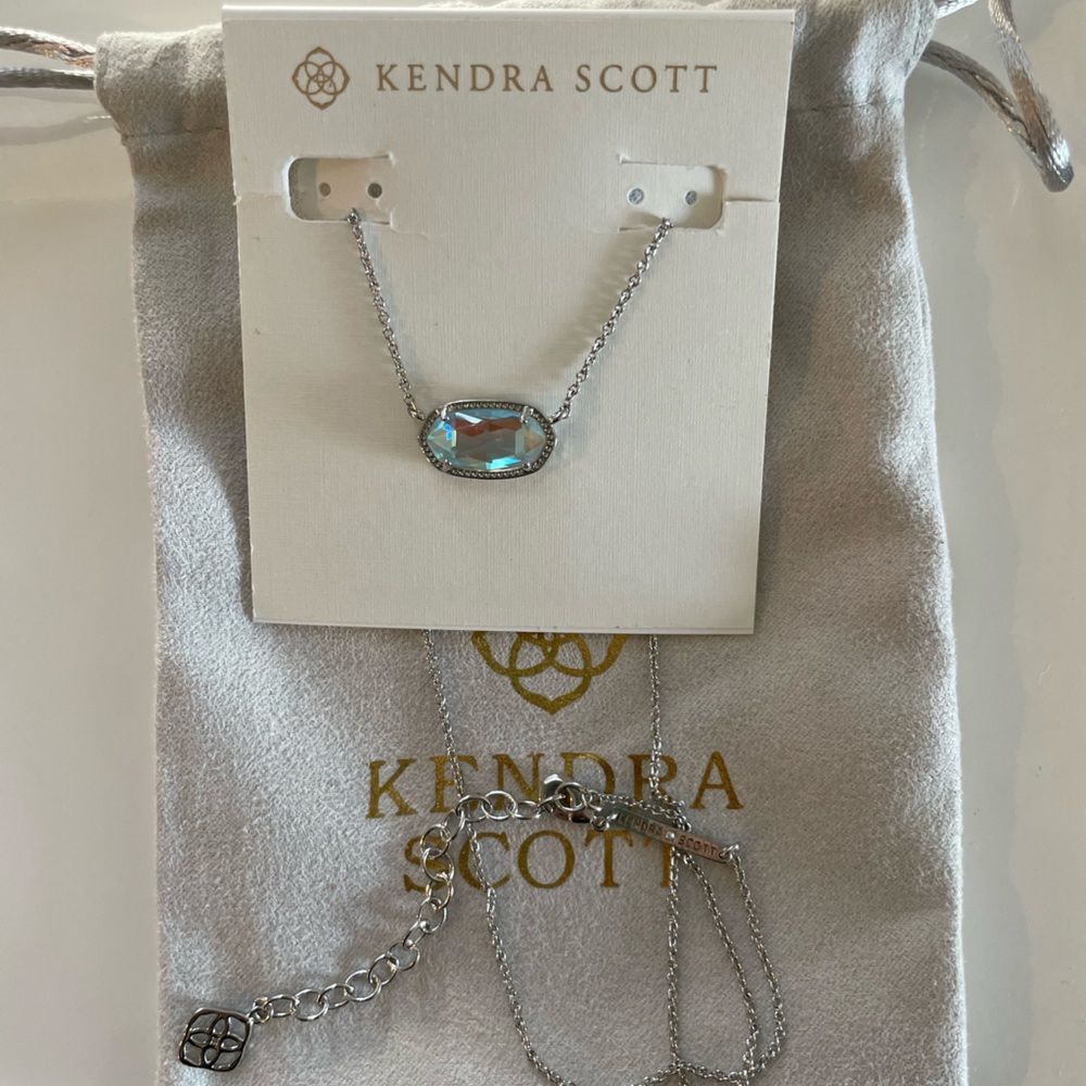 Kendra Scott Elisa Silver Pendant in Light Blue Illusion - Picture 3 of 4